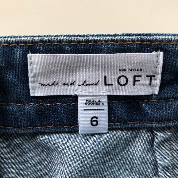 Ann Taylor Loft Lace Tie Up Denim Jean Skirt - Picture 4 of 6